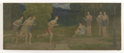 Schets voor de trouwzaal van het stadhuis van Montreuil-sous-Bois: De Ephebes door Alexandre Seon