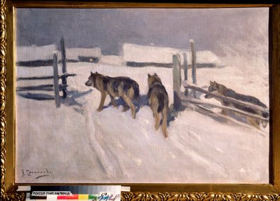 Wolven, winternacht door Alexei Steipanovitch Stepanov