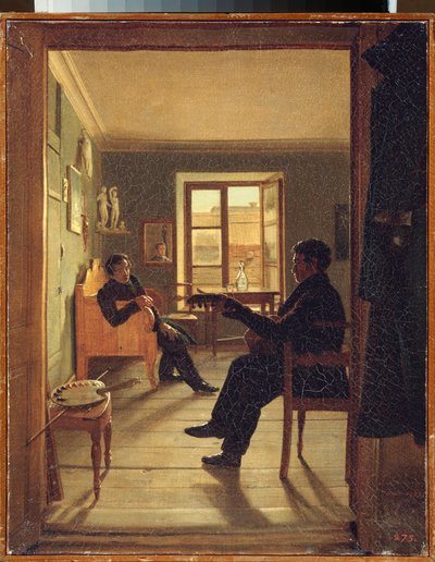 Het atelier van de gebroeders Chernetsov door Alexei Vasilievich Tyranov