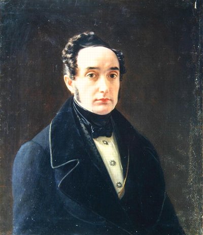 Portret van de auteur Ivan Panayev (1812-62) door Alexei Vasilievich Tyranov