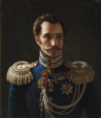 Portret van Leonty Vasilievich Dubelt 1792-1862, Chef van de Staf van het Korps Gendarmes, ca. 1843 door Alexei Vasilyevich Tyranov
