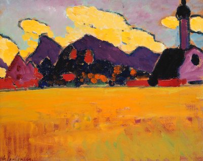Landschap bij Murnau door Alexej von Jawlensky