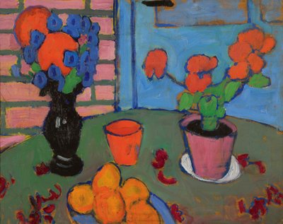 Stilleven met bloemen en sinaasappels door Alexej von Jawlensky