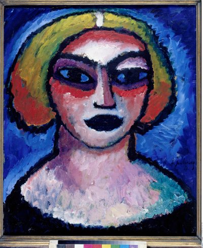 Hoofd van een vrouw door Alexej von Jawlensky