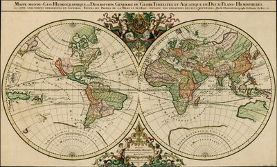 1691 wereldkaart door Alexis-Hubert Jaillot door Alexis Hubert Jaillot