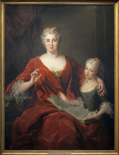Madame de la Sablonniere en haar dochter door Alexis Simon Belle