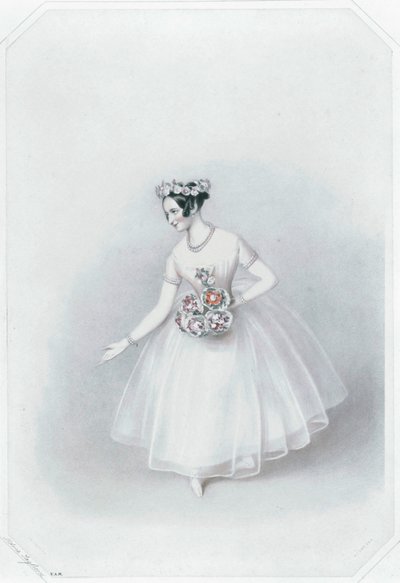 Marie Taglioni, beroemdste ballerina ... (gekleurde print) door Alfred-Edward Chalon