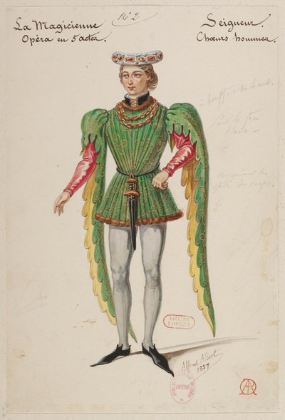 Halévy - La magicienne - kostuummodellen van Alfred Albert - 02. Seigneur, mannenkoor door Alfred Albert