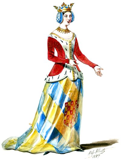 Halévy - La magicienne - kostuummodellen van Alfred Albert - 06. Gravin van Poitou. Dames de cour, koor (geretoucheerd) door Alfred Albert