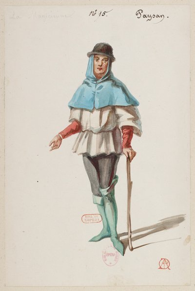 Halévy - La magicienne - kostuummodellen van Alfred Albert - 15. Paysan door Alfred Albert