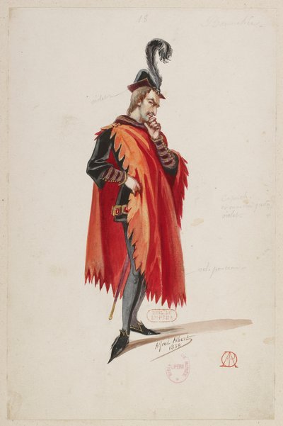 Halévy - La magicienne - kostuummodellen van Alfred Albert - 18. (Stello de Nici), M. Bonnehée door Alfred Albert