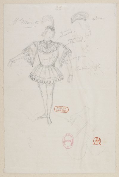 Halévy - La magicienne - Kostuummodellen van Alfred Albert - 23. M. Mérante (pas de deux). M. Mérante, (pas de deux) door Alfred Albert