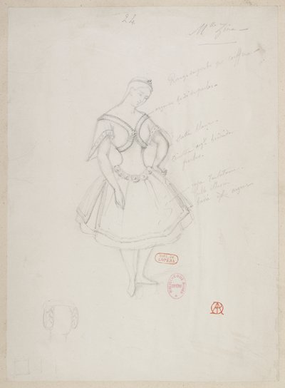 Halévy - La magicienne - kostuummodellen van Alfred Albert - 24. Mlle Zina (pas de deux). Mlle Zina, (pas de deux) door Alfred Albert
