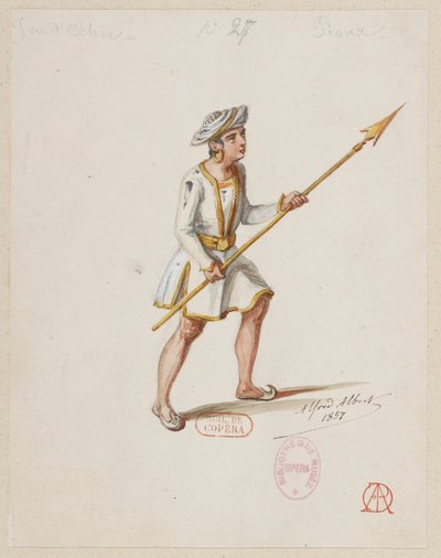 Halévy - La magicienne - kostuummodellen door Alfred Albert - 27. Schaakspel, pionnen (Saracenen) Schaakspel, pionnen (Saracenen) door Alfred Albert