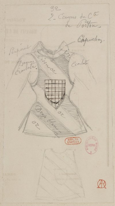 Halévy - La magicienne - kostuummodellen van Alfred Albert - 32. Schildknapen van de graaf van Poitou door Alfred Albert