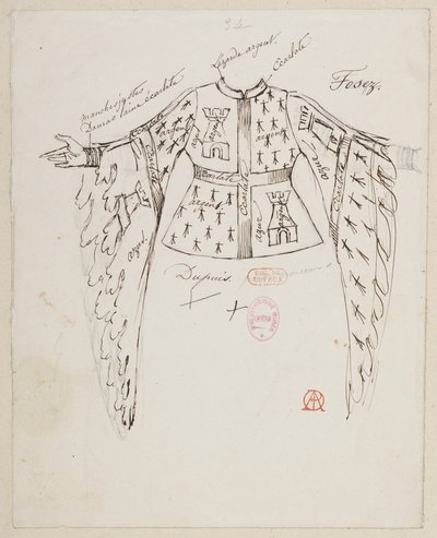 Halévy - La magicienne - kostuummodellen door Alfred Albert - 34. De heren Fosez, Dupuis, Ponceau door Alfred Albert