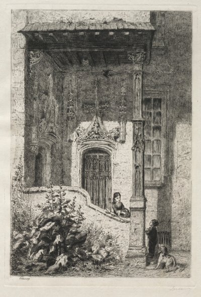 Huis genaamd de Witte Koningin, Rue St. Hippolyte door Alfred Alexandre Delauney