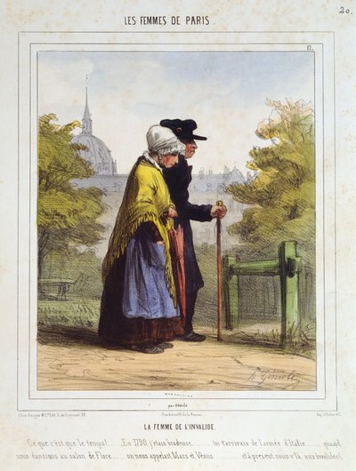 De vrouw van de Invalides, uit Les Femmes de Paris door Alfred Andre Geniole
