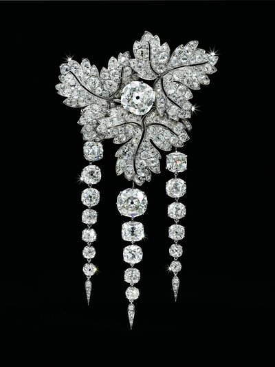 "Feuilles de Groseillier" broche, ca. 1855 door Alfred Bapst