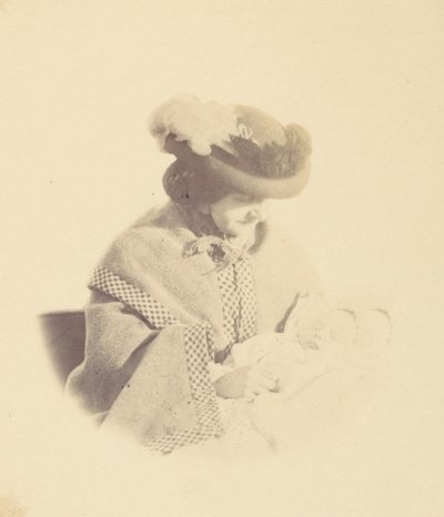 [Portret met vignette, vrouw met een baby] door Alfred Capel Cure