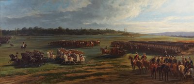 Review van de cavaleriedivisie van de Longchamp Garde door Napoleon III en Francois Joseph I van Oostenrijk, 25 oktober 1867 door Alfred Charles Ferdinand Decaen