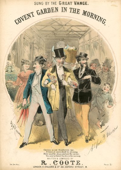 Muzikale partituur: Covent Garden in de ochtend door Alfred Concanen