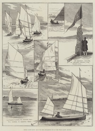 Royal Canoe Club, Race voor de Challenge Cup bij de Welsh Harp, Hendon door Alfred Courbould
