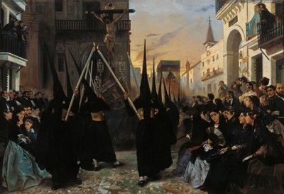 Een Processie langs Calle Génova door Alfred Dehodencq