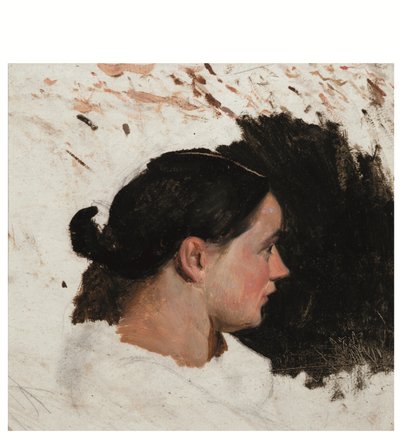 Portret van een meisje door Alfred Dehodencq