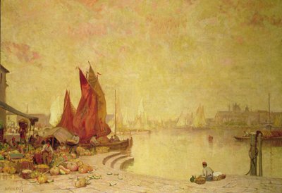 Een Venetiaanse Kade door Alfred East