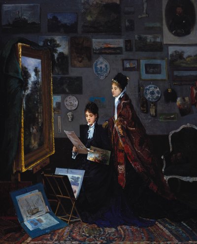 In het Atelier door Alfred Emile Stevens