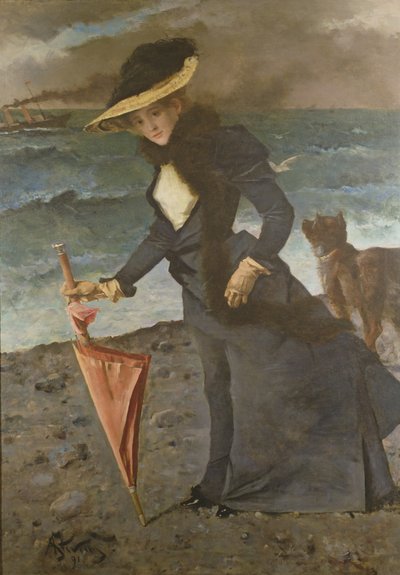 Aan de kust, 1891 door Alfred Emile Stevens