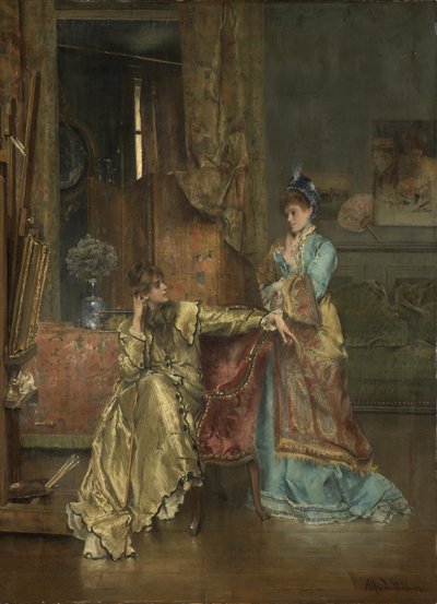 Het bezoek, c.1870 door Alfred Emile Stevens