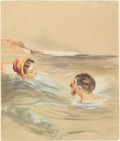 Mannelijke en vrouwelijke baders door Alfred Grevin