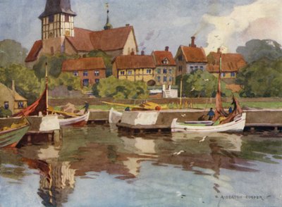 Denemarken: Bornholm, Ronne Haven door Alfred Heaton Cooper