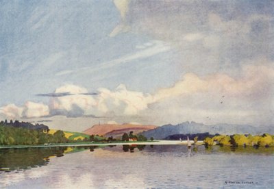 Denemarken: Silkeborg Meer en Himmelsbjerget door Alfred Heaton Cooper