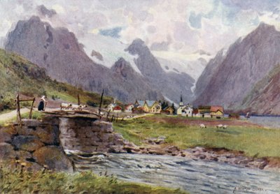 Fjaerland, Sognefjord door Alfred Heaton Cooper
