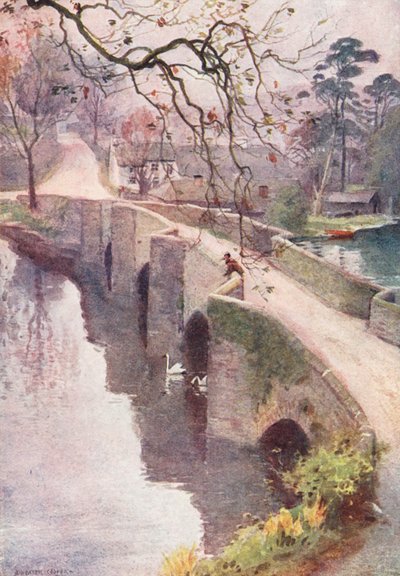 Lake District: Een mistige ochtend, Newby Bridge, Windermere door Alfred Heaton Cooper