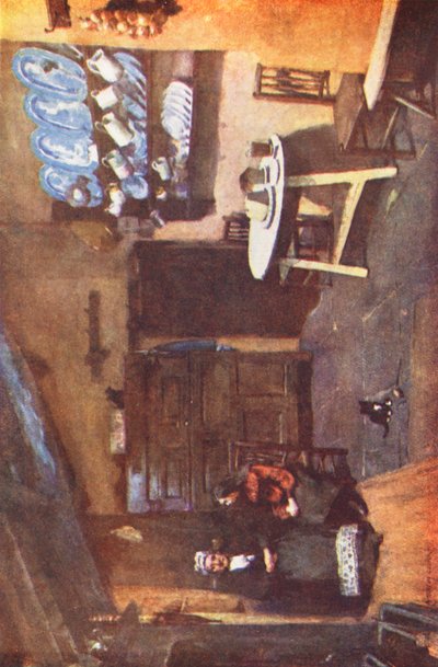 Lake District: Een oude herbergkeuken, Coniston door Alfred Heaton Cooper