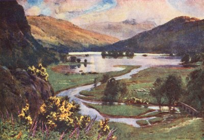 Lake District: Zonsondergang, Rydal Water door Alfred Heaton Cooper