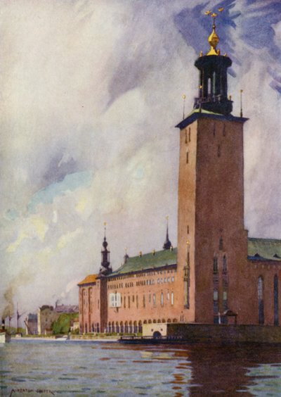 Het stadhuis, Stockholm door Alfred Heaton Cooper