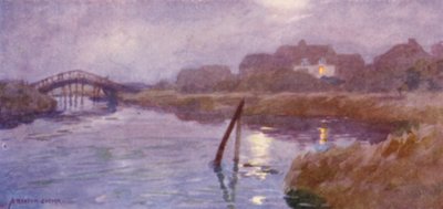 Walberswick, Suffolk, Maan en lantaarnlicht door Alfred Heaton Cooper