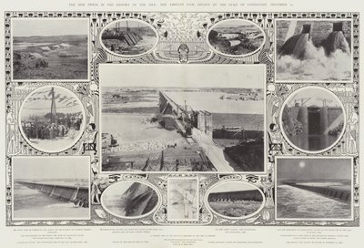Het Nieuwe Tijdperk in de Geschiedenis van de Nijl, de Assouan Dam, geopend door de Hertog van Connaught, 10 december door Alfred Hugh Fisher