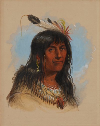 „Big Bowl“ (een Crow-opperhoofd) door Alfred Jacob Miller