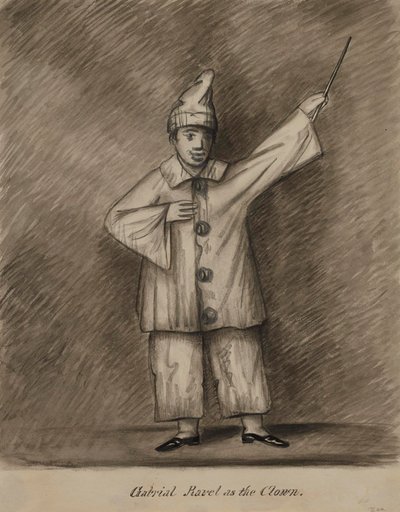 Gabriel Ravel als clown door Alfred Jacob Miller