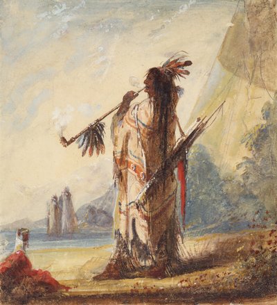 Otium Cum Dignitati Roken van de Calumet, c.1837 door Alfred Jacob Miller