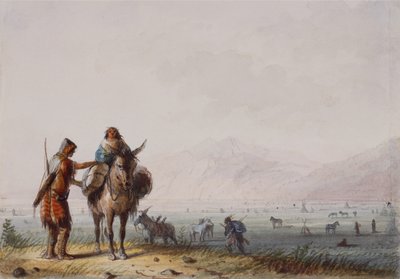 Shoshone Wortelgravers, c.1837 door Alfred Jacob Miller