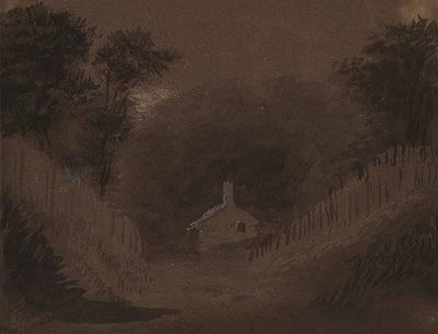 Klein huis tussen bomen door Alfred Jacob Miller