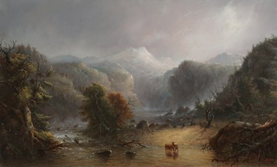 Waar de wolken graag rusten door Alfred Jacob Miller