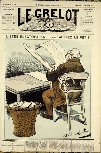 Illustratie voor de omslag van Le Grelot, nr. 178 door Alfred Le Petit